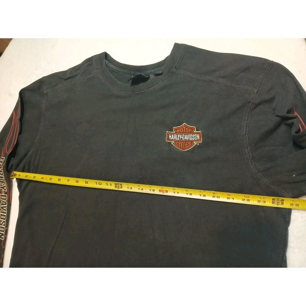 Vintage Y2K‎ Harley-Davidson Embroidered Patch Long Sleeve Shirt Men's 2XL Biker